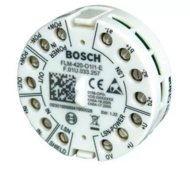 Accesoriu detectie incendiu Bosch FLM-420-O1I1-E Modul interfata 1 iesire OC si 1 intrare monitorizata