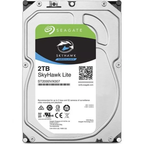 Hard Disk Seagate ST2000VX007 Skyhawk Lite SATA 2TB 5900RPM 6GB/S/64MB