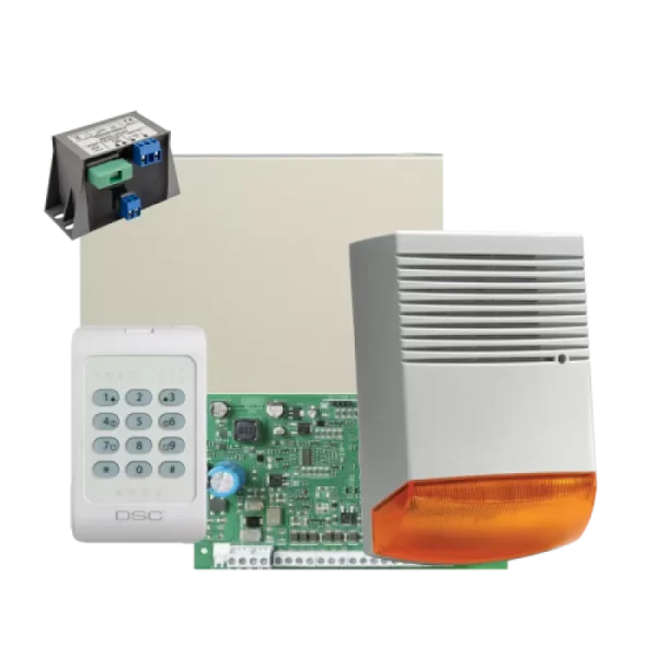 Kit alarma la efractie DSC cu sirena exterioara KIT1404BS
