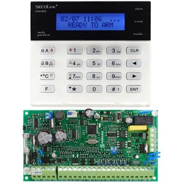 Kit antiefractie Secolink Centrala wired PAS816 + Tastatura LCD KM20B