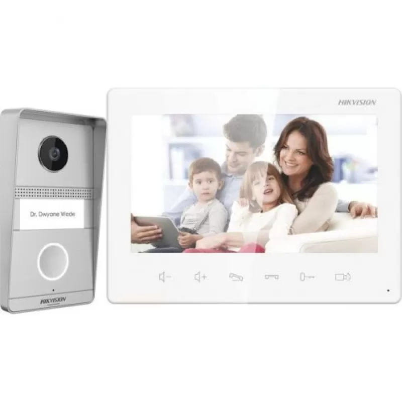 Kit Videointerfon Hikvision DS-KIS101-P/S analog conectare usoara pe 2 fire