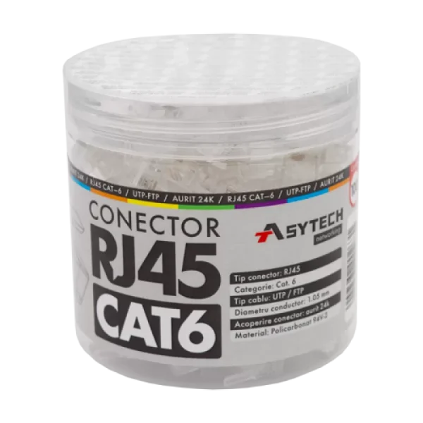 Mufa RJ-45 UTP Cat.6 (100 buc) RJ45-CAT6-JAR
