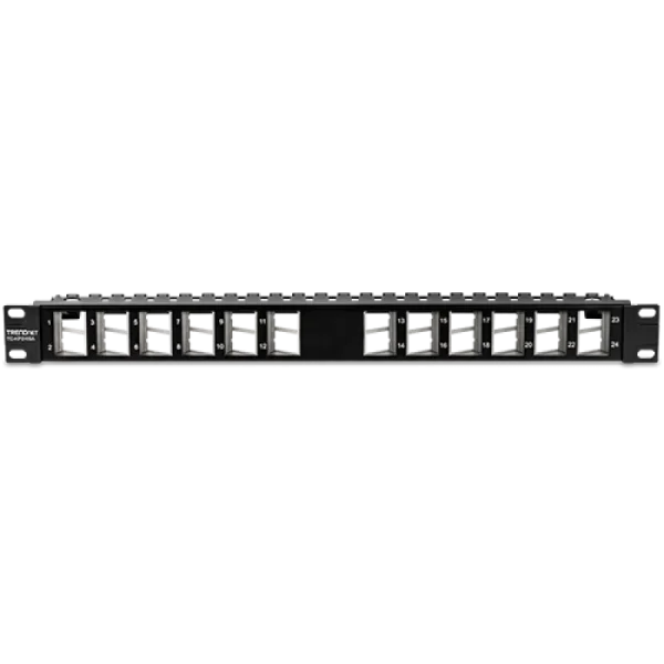 Patch Panel ecranat 24 porturi blank keystone inclinate 1U - TRENDnet TC-KP24SA