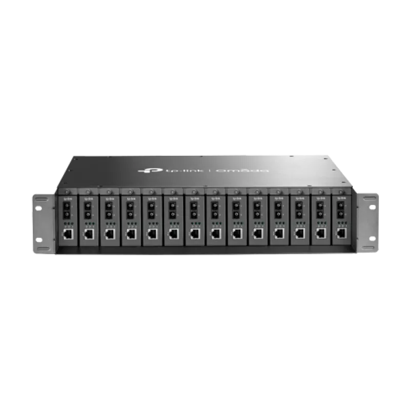 Sasiu rackabil 19 inch pentru 14 media convertoare
