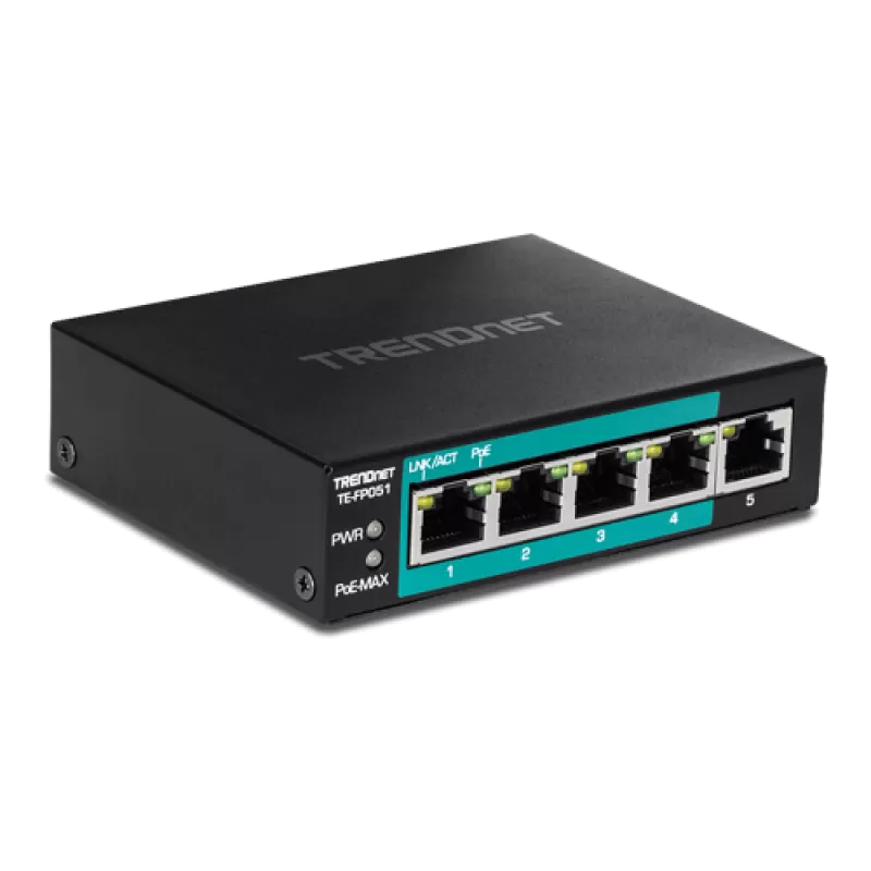 Switch 4 porturi Fast Ethernet Long Range 250m PoE+ 60W