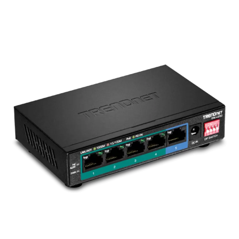 Switch 4 porturi Gigabit Long Range 200m PoE+