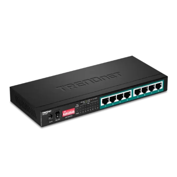 Switch 8 porturi Gigabit Long Range 200m PoE+ - TRENDnet TPE-LG80