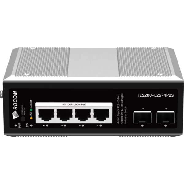 Switch BDCOM IES200-L25-2S4P PoE Industrial cu Management Full Gigabit 4 porturi PoE