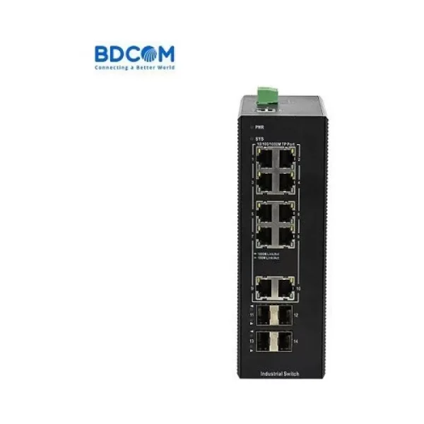Switch BDCOM IES200-V25-4S2T8P PoE Industrial cu Management L2+ Full Gigabit 8 porturi PoE