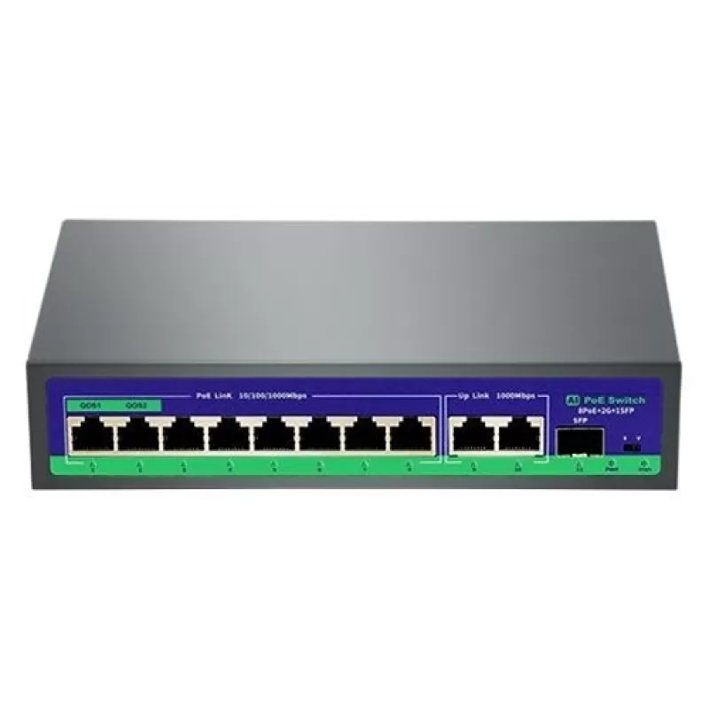Switch BestNPS NPS0821GB-C PoE AI Full Gigabit 8 + 2 + 1 porturi