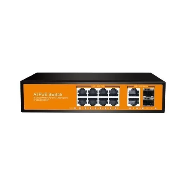 Switch BestNPS NPS08G2G2GPOE 8x100/1000Mbps + 2x100/1000Mbps + 2xSFP