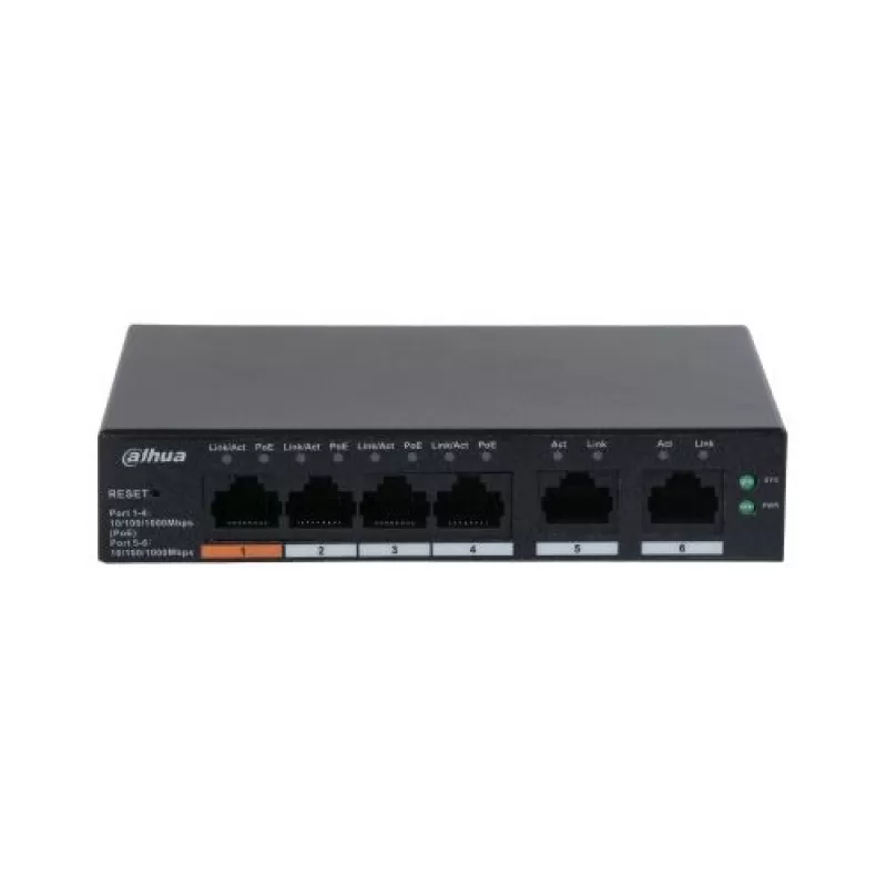 Switch Dahua CS4006-4GT-60 Switch Gigabit desktop administrat in cloud cu 6 porturi cu PoE cu 4 porturi