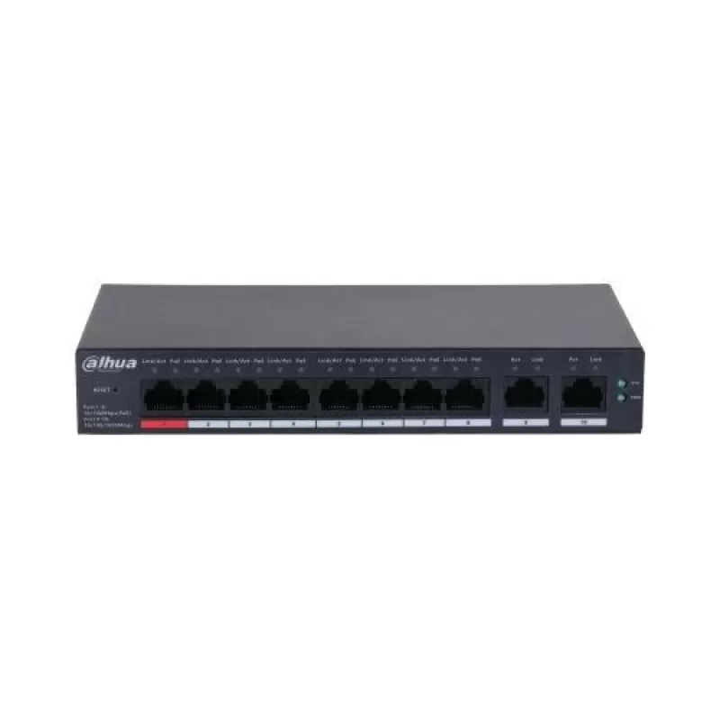 Switch Dahua CS4010-8ET-110 Switch desktop administrat in cloud cu 10 porturi cu PoE cu 8 porturi
