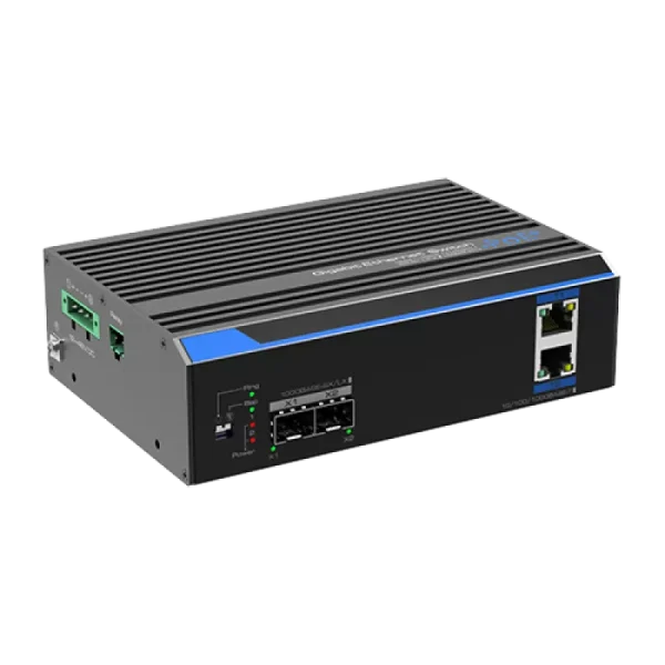 Switch industrial 2 porturi Gigabit PoE